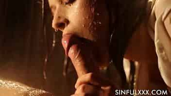 Super wet slow sensual blowjob video