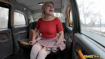 Fake Taxi Cute looking innocent babe has her pussy slammed in a taxi video