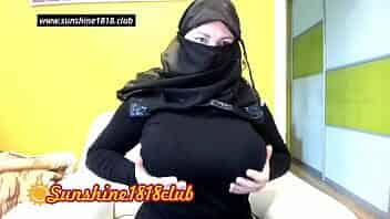 Black hijab muslim with big nipples and big ass on webcam recorded 10.22 video