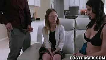 Foster stepdaughter Macy Meadows gets intimate with foster stepparents video